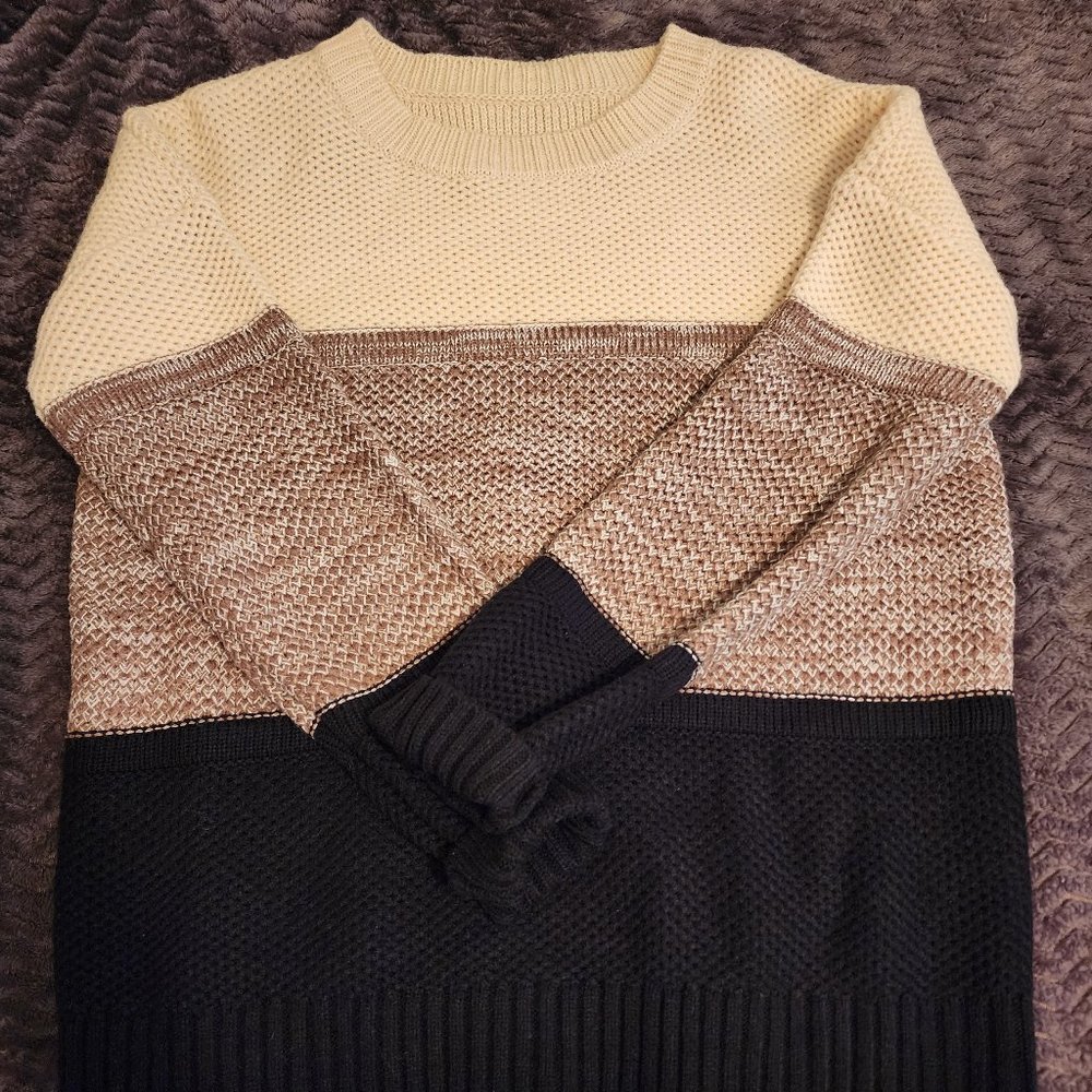 Colorblock knit sweater